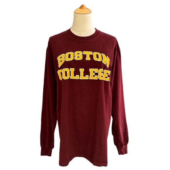 Champion Vintage Boston College Maroon Gold Long Sleeve Tee Shirt Size Large - Picture 9 of 9